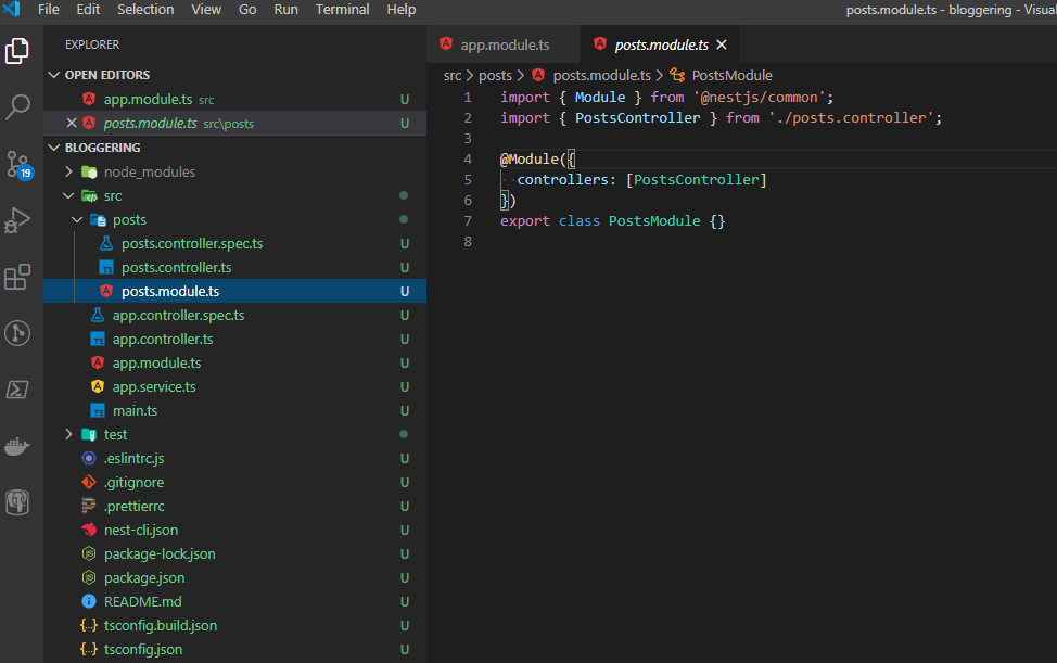 NestJS scaffold structure